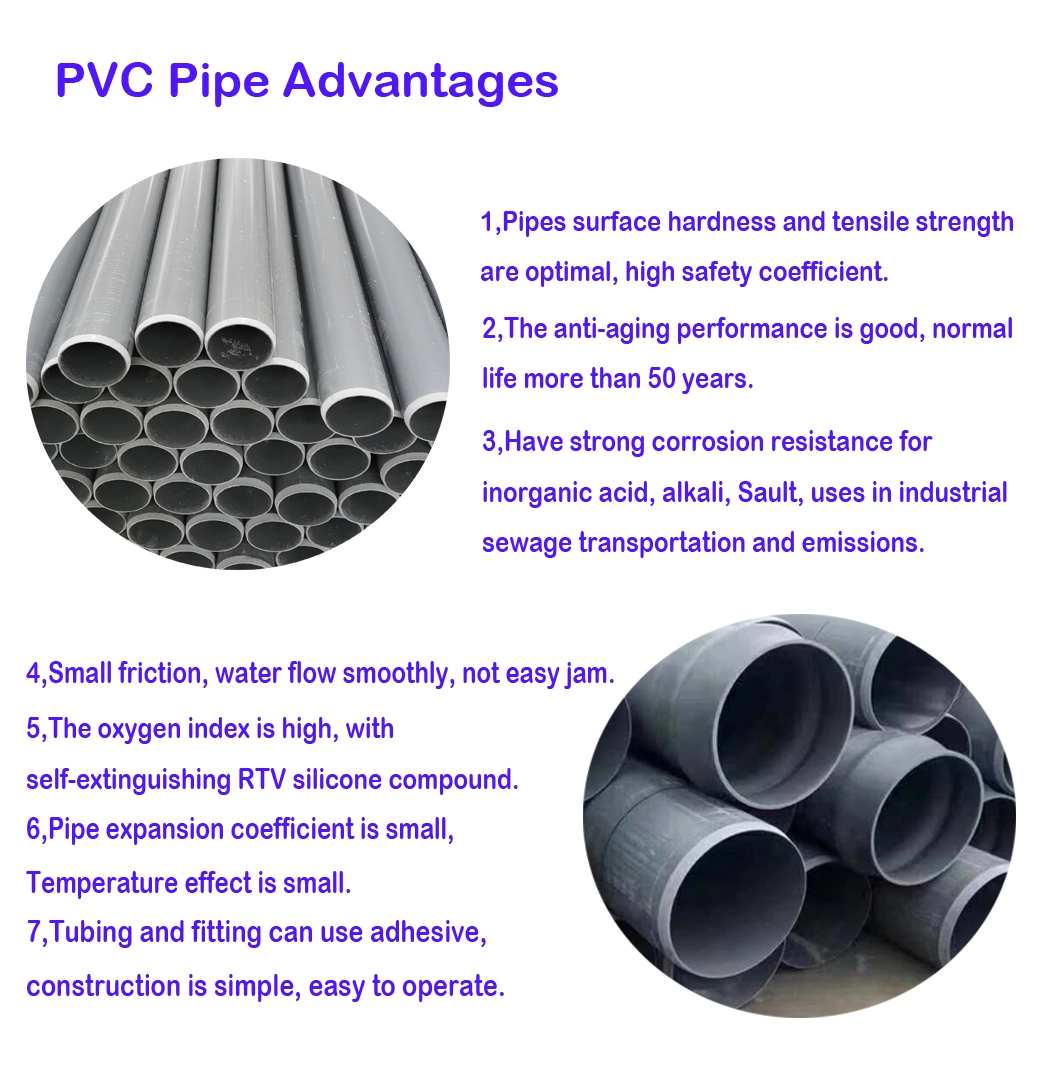 ISO Standard PVC UPVC CPVC HDPE Pipes 500mm PVC High Pressure Pipe