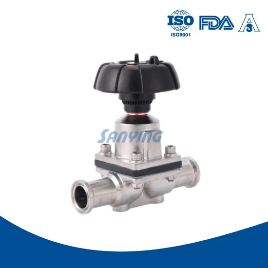 Stainless Steel Through Way Sanying Sanitary Clamped Manual Diaphragm Valve