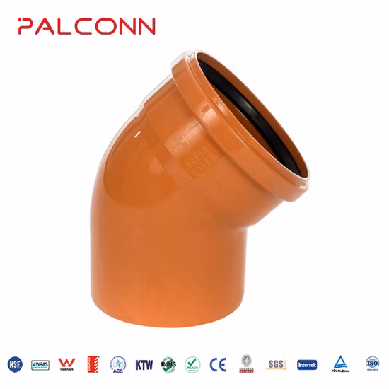 UPVC Pipe Drain Orange Gray Color 110*3.2mm