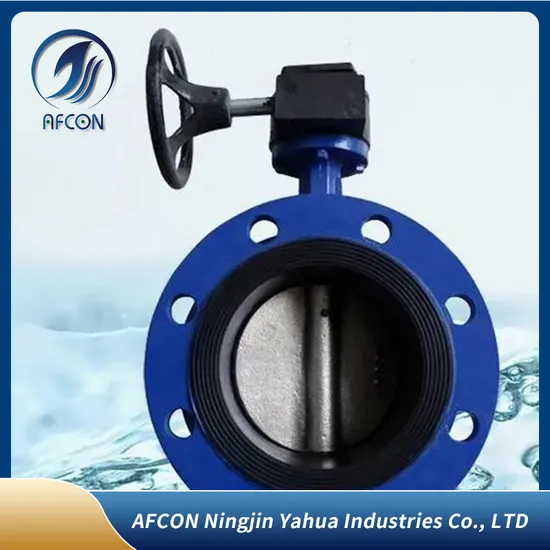 Gearbox Switch Box Double Acting Actuator Soft Seat Wafer or Flanged Butterfly Valve with Pneumatic Actuator 