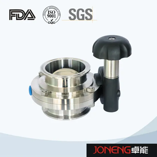 Sanitary Grade Stainless Steel 316L Clamp Manual Butterfly Valve with Plastic Regulating Handwheel 