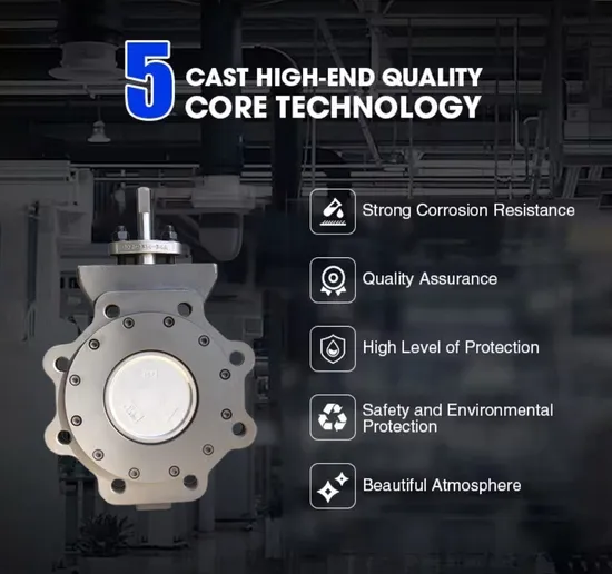 Cast Iron Steel Full PTFE Lined Flange End Wafer Type Butterfly Valve 